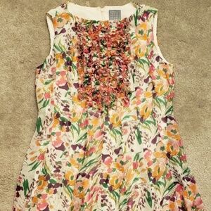 Rabbit Rabbit Designs, Floral Sheer Chiffon Fully Lined Slv.less Dress, Size 10